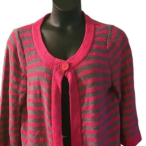 Excellent Croft & Barrow Women’s Striped 3/4 Sleeve Pullover Cardigan Size XL - Picture 9 of 9